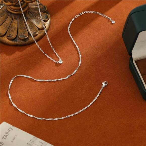 Gold Choker Necklace Set 14K Plated Dainty Cubic Zirconia CZ Chain Layered Jewel - Picture 5 of 7